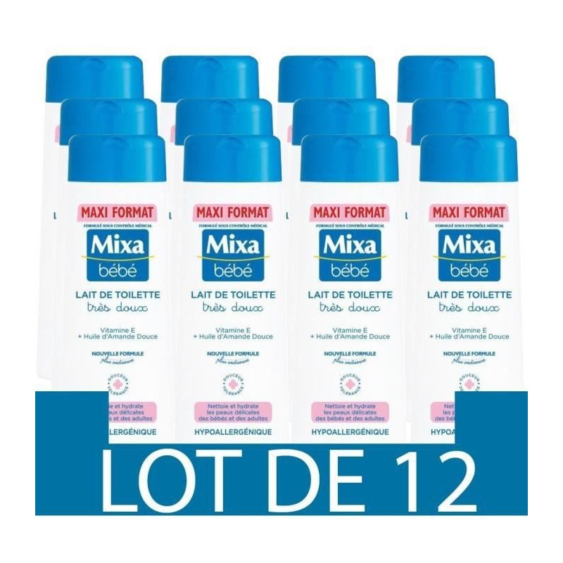 [Lot de 12] MIXA BEBE Lait de toilette Tres Doux - 300 ml