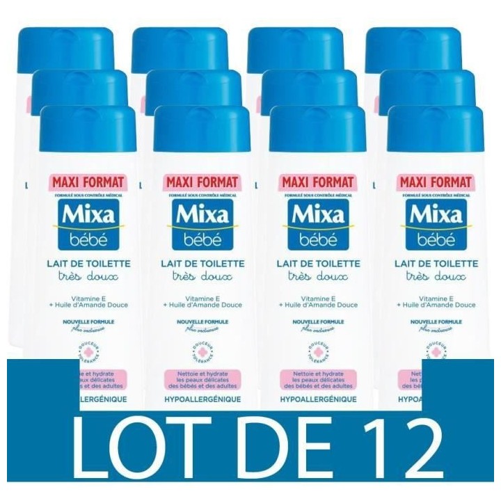 [Lot de 12] MIXA BEBE Lait de toilette Tres Doux - 300 ml