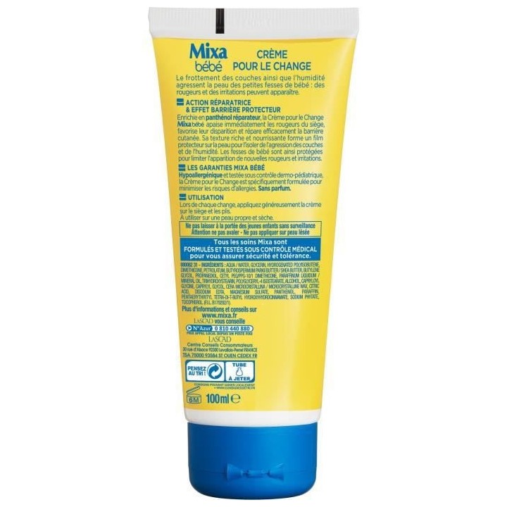 [Lot de 6] MIXA BEBE Creme de change - 100 ml