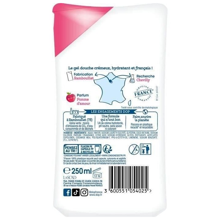 DOP Douche creme Pomme d'amour - 250 ml x12