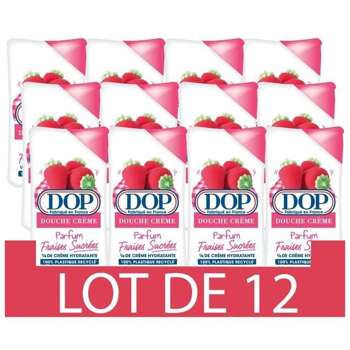 Gel douche Douceurs d'Enfance DOP - Creme Fraises sucrées - 12x 250 m