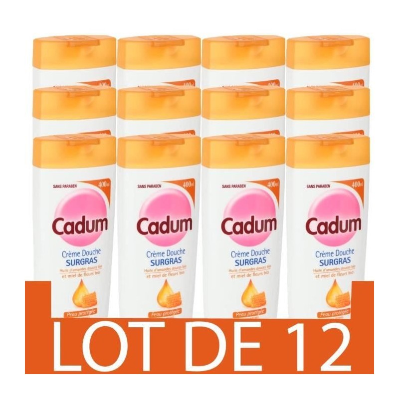 Creme de Douche Surgras Miel de Fleurs CADUM - 12x 400 ml