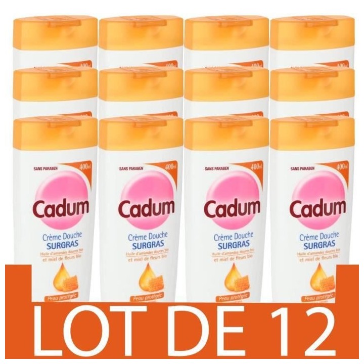 Creme de Douche Surgras Miel de Fleurs CADUM - 12x 400 ml