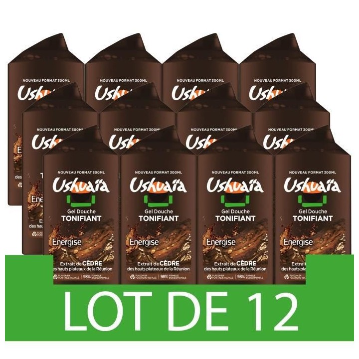 Gel douche USHUAiA Homme Cedre - 300 ml x12
