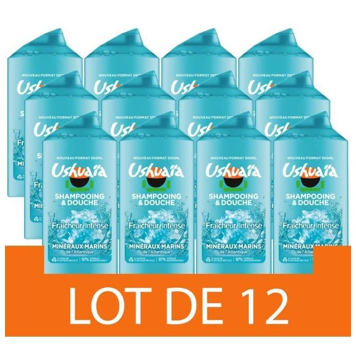 Shampooing homme Douche Minéraux Marins USHUAiA - 12x 300 ml