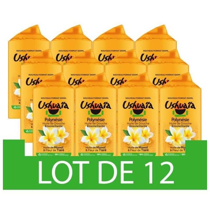 Huile de douche USHUAiA Rituel de Polynésie Monoi & Fleur de Tiaré -