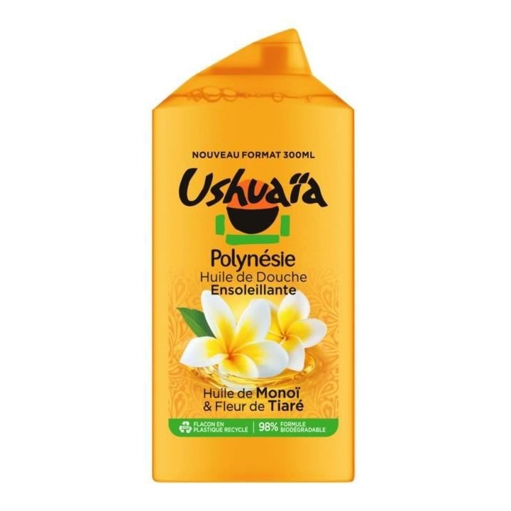 Huile de douche USHUAiA Rituel de Polynésie Monoi & Fleur de Tiaré -