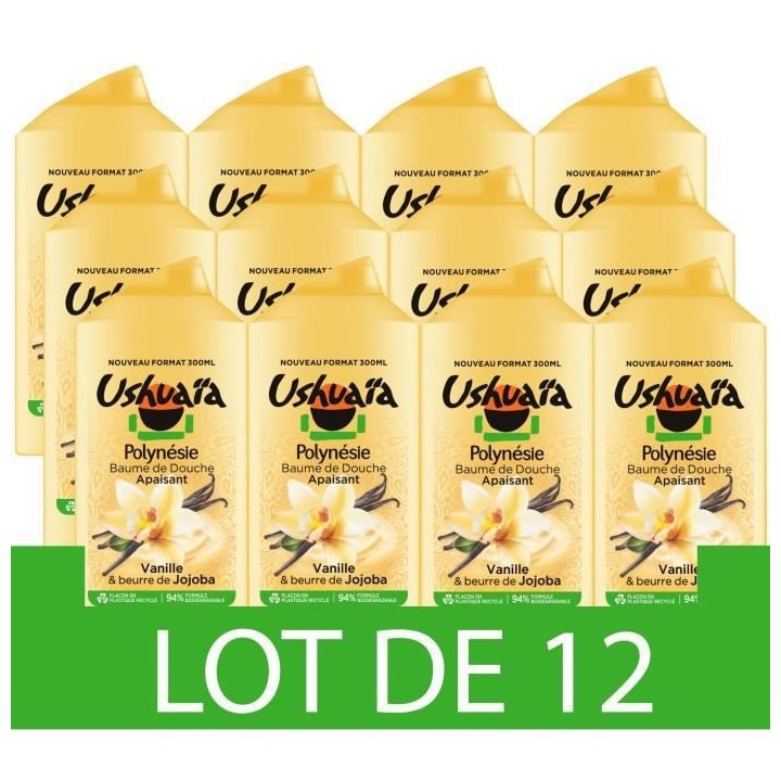 Baume Douche USHUAiA Vanille & Beurre de Jojoba - 300 ml x12