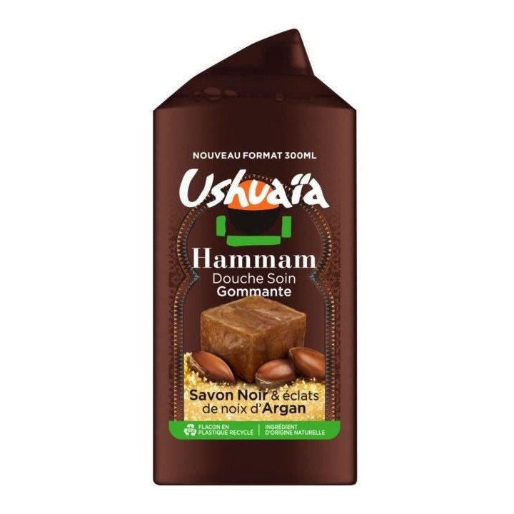 Gel douche USHUAIA Rituel Hammam Savon Noir & Argan - 300 ml x12