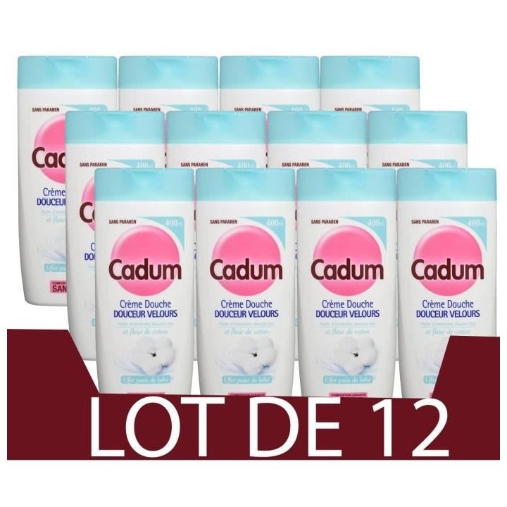 Gel douche Fleur de coton CADUM - 12x 400 ml