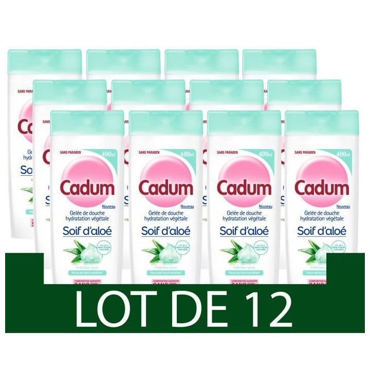 [Lot de 12] Douche CADUM Soif d'Aloé Véra - 400 ml