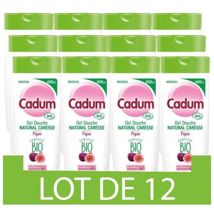 Gel douche BIO Natural Caresse CADUM - Figue - 12x 400 ml