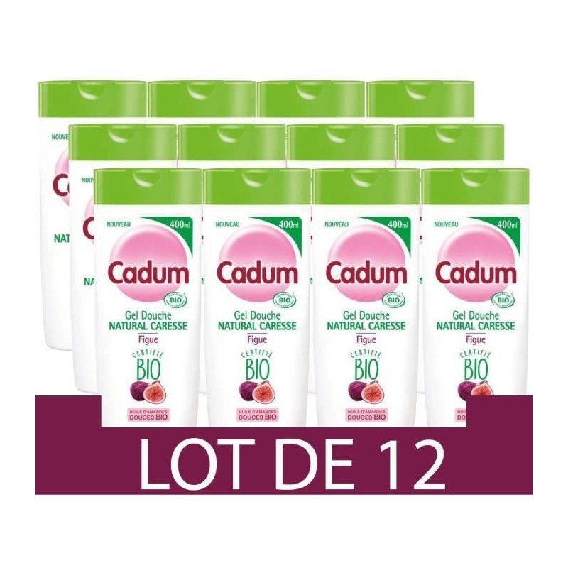 [Lot de 12] Douche CADUM Bio Natural Caresse Fleur d'Oranger - 400 ml