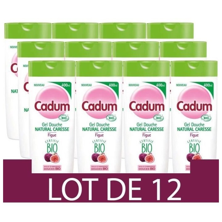 [Lot de 12] Douche CADUM Bio Natural Caresse Fleur d'Oranger - 400 ml