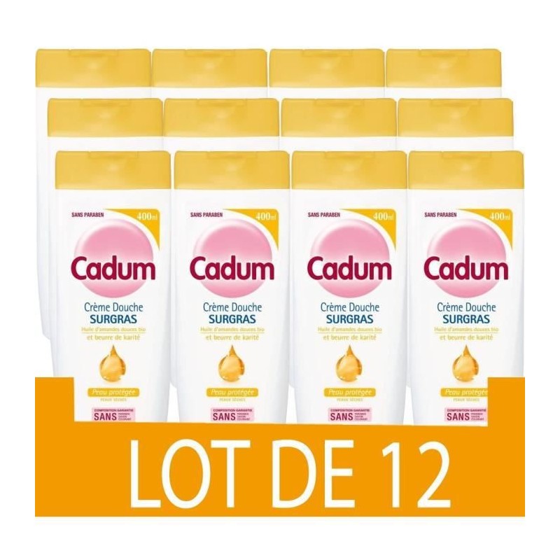 Creme Douche Surgras Karité CADUM - 12x 400 ml