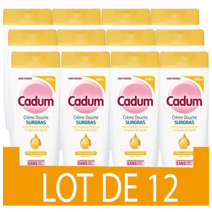 Creme Douche Surgras Karité CADUM - 12x 400 ml