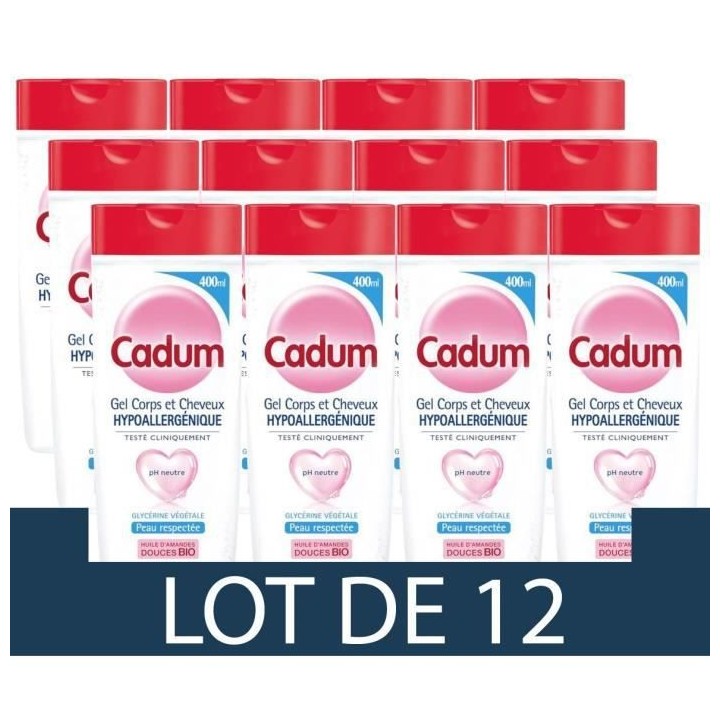 [Lot de 12] Douche CADUM Hypoallergénique - 400 ml