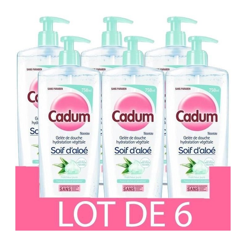 Gel de Douche Soif d'Aloe CADUM - 6x 750 ml