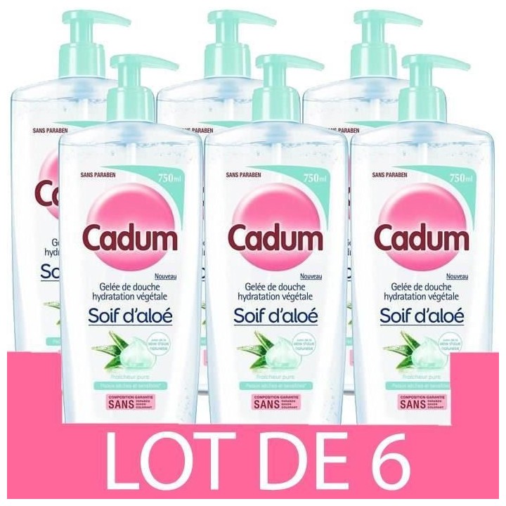Gel de Douche Soif d'Aloe CADUM - 6x 750 ml