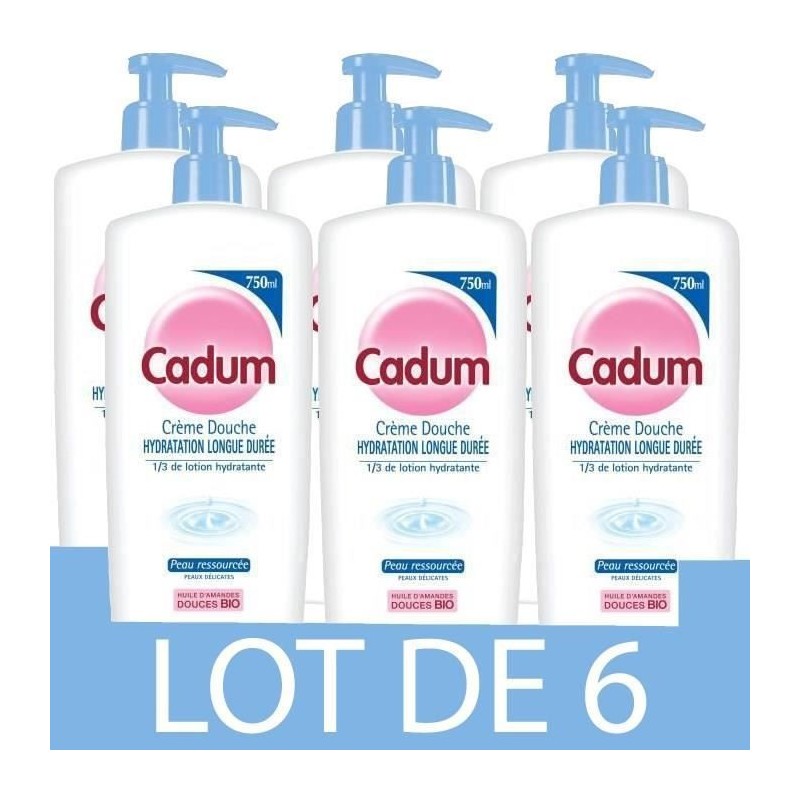 Gel douche Hydratation longue durée CADUM - 6x 750 ml