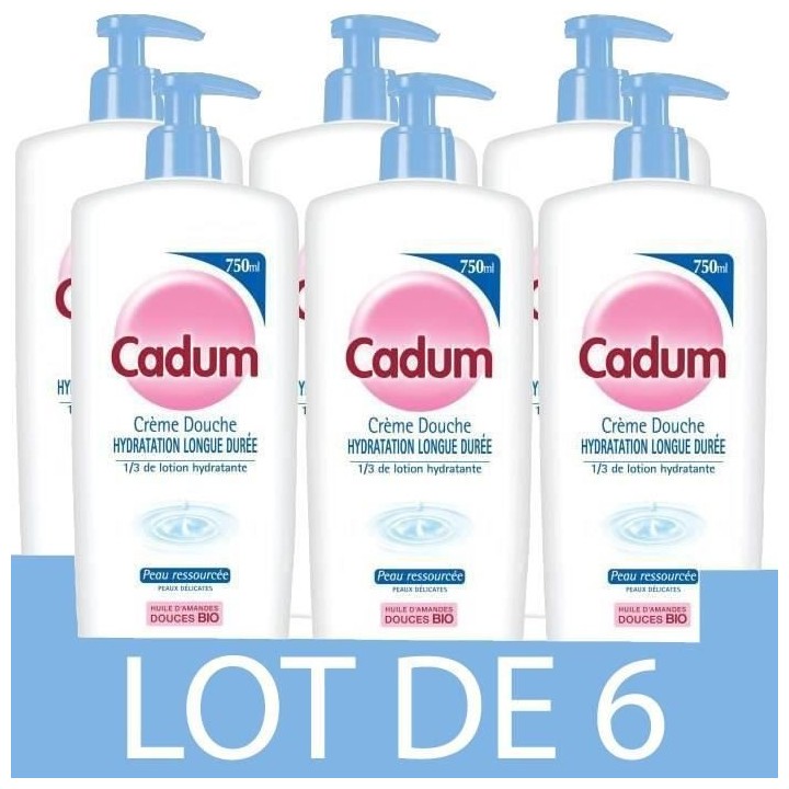 Gel douche Hydratation longue durée CADUM - 6x 750 ml