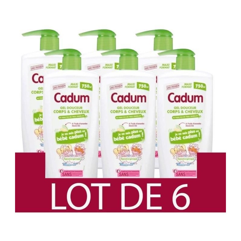 Douche Enfants Amandes Douces CADUM - 6x 750 ml