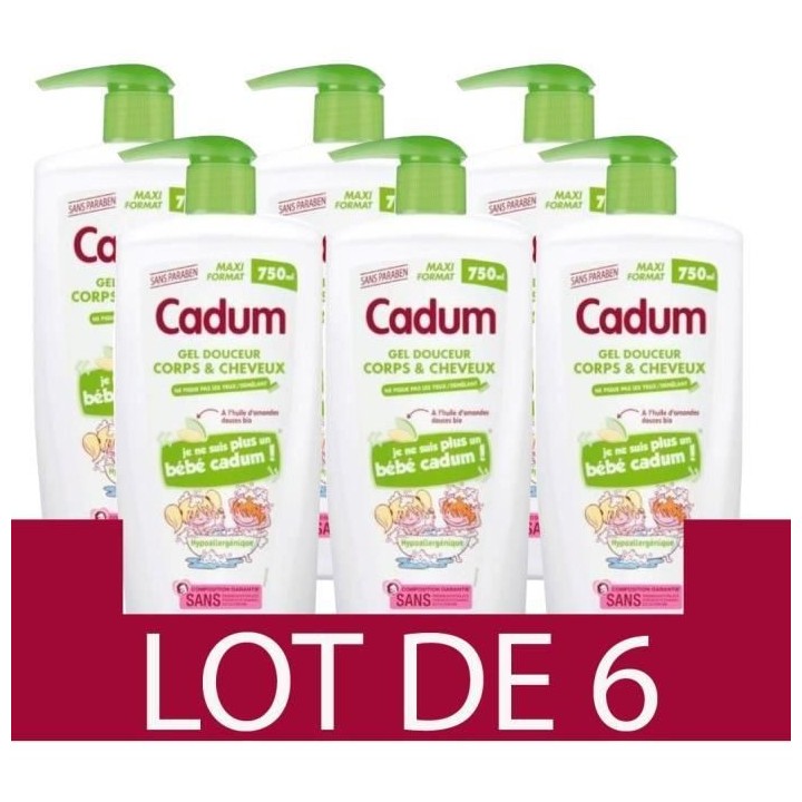 Douche Enfants Amandes Douces CADUM - 6x 750 ml