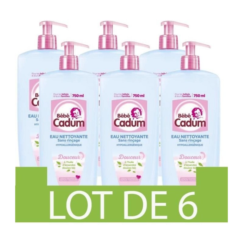 [Lot de 6] CADUM Bébé Douceur Eau Nettoyante - 750ml