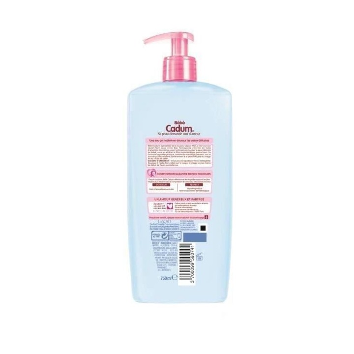 [Lot de 6] CADUM Bébé Douceur Eau Nettoyante - 750ml