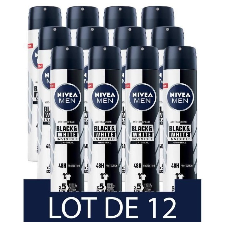NIVEA FOR MEN Déodorant Atomiseur Masculin Black & White Original - 2