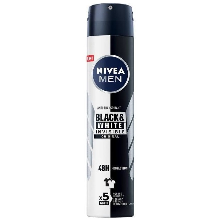 NIVEA FOR MEN Déodorant Atomiseur Masculin Black & White Original - 2