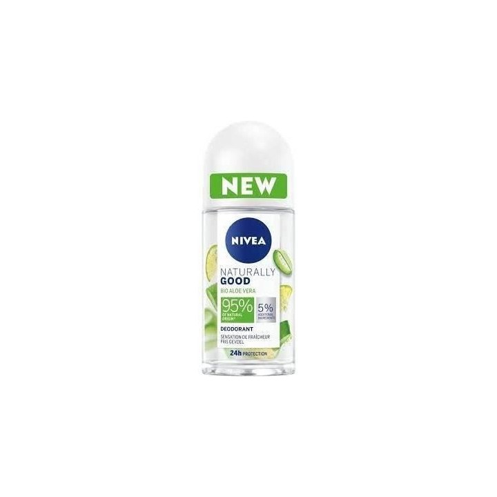 NIVEA Déodorant Bille Féminin Naturally Good Aloe Vera - 50ml - Lot