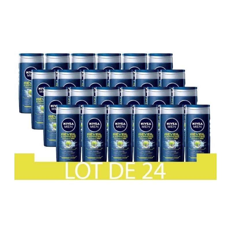 NIVEA Gel Douche Réveil Express - 250ml - Lot de 24