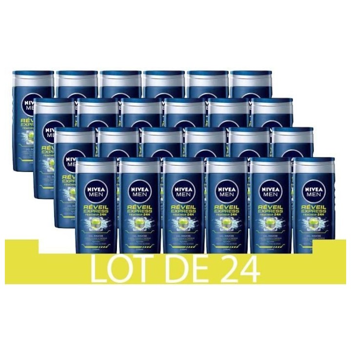 NIVEA Gel Douche Réveil Express - 250ml - Lot de 24