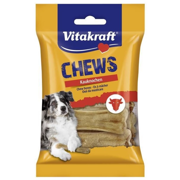 VITAKRAFT Os mâcher pressés en peau de buffle de longueur 8 cm - Lot