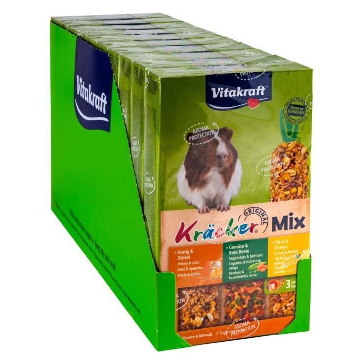 VITAKRAFT Kräcker Trio-Mix Friandise pour Cochons d'Inde Miel Epeautr