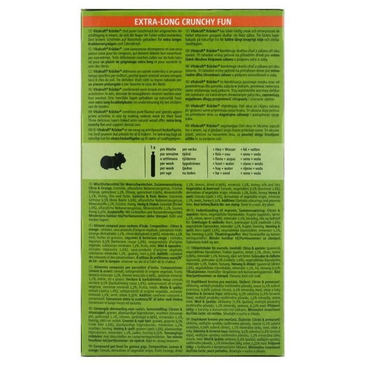 VITAKRAFT Kräcker Trio-Mix Friandise pour Cochons d'Inde Miel Epeautr