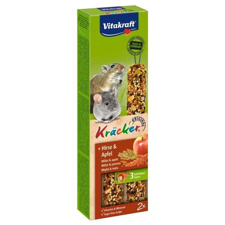 VITAKRAFT Kräcker Friandise pour Souris et Petits Rongeurs Pomme Mill