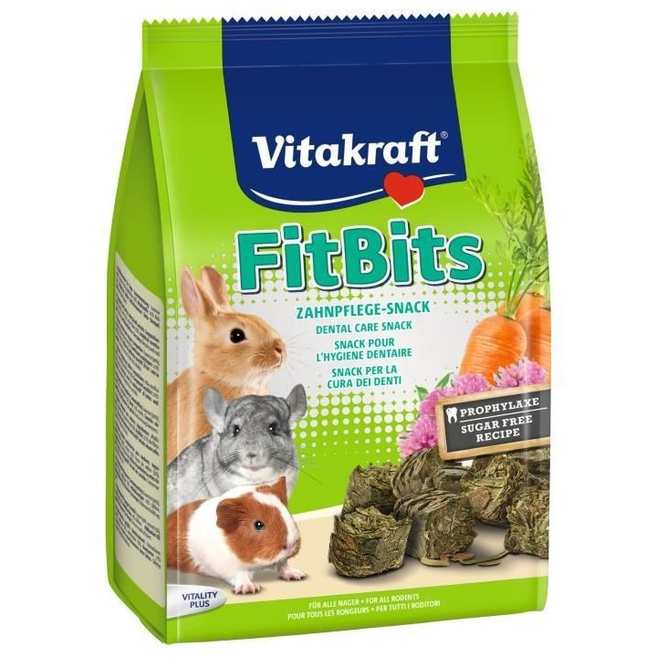 VITAKRAFT Fit Bits Friandises pour Petits Mammiferes - Lot de 5x500g