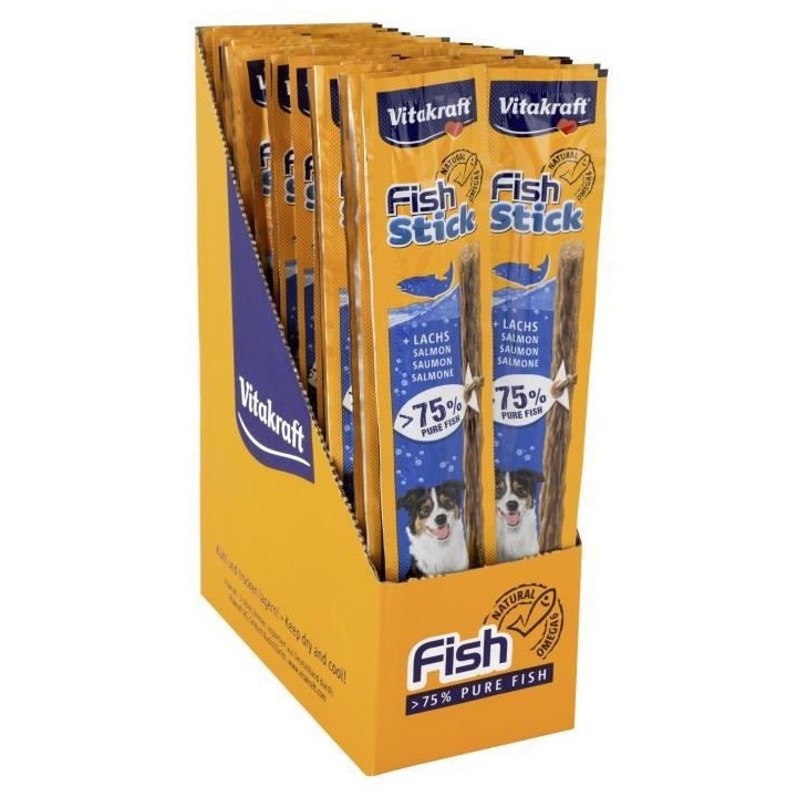 VITAKRAFT Fish Stick Friandise pour chien au poisson - Lot de 50 stick