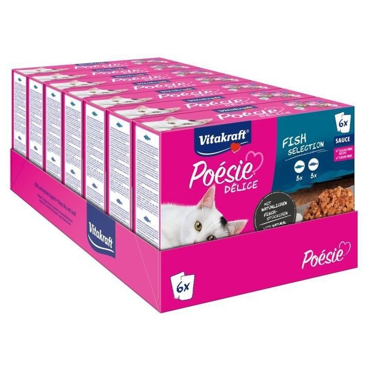 VITAKRAFT Poésie Multipack Délice assortiment en sauce au Poisson Co