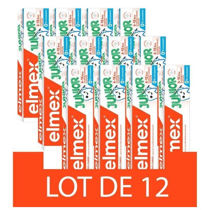 [Lot de 12] ELMEX Dentifrices Anti-Caries Junior