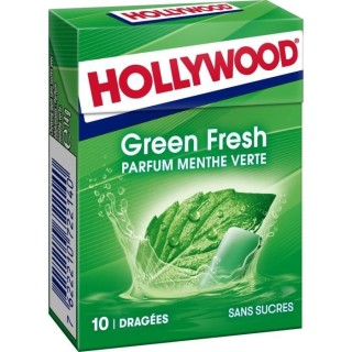 HOLLYWOOD Chewing Gum Green Fresh - Parfum Menthe verte - Sans Sucre a