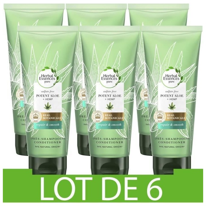 HERBAL ESSENCES Pure Apres Shampoing Aloe Et Chanvre - Sans Sulfates -