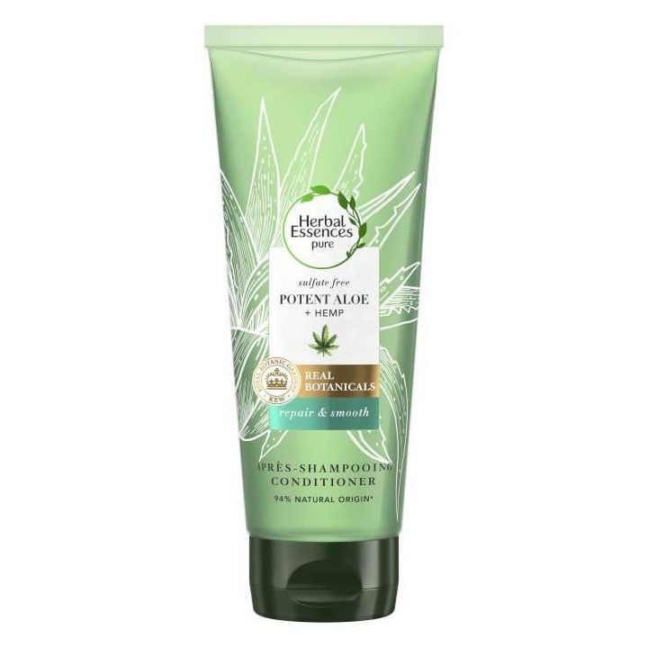 HERBAL ESSENCES Pure Apres Shampoing Aloe Et Chanvre - Sans Sulfates -