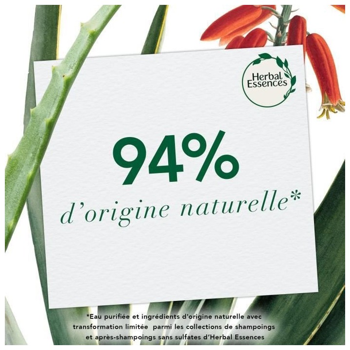 HERBAL ESSENCES Pure Apres Shampoing Aloe Et Chanvre - Sans Sulfates -