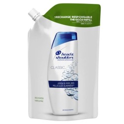 Shampoing Classic Head & Shoulders Cheveux secs Antipelliculaire Recharge 480 ml Lot de 6