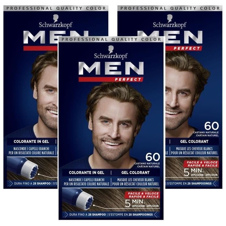 SCHWARZKOPF Men Perfect - Gel colorant Anti-Cheveux Blancs Homme - Ré