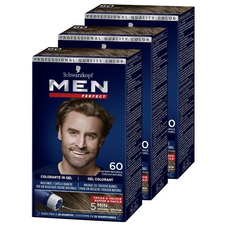 SCHWARZKOPF Men Perfect - Gel colorant Anti-Cheveux Blancs Homme - Ré