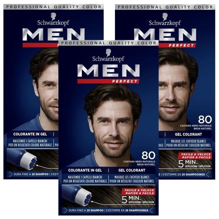 SCHWARZKOPF Men Perfect - Gel colorant Anti-Cheveux Blancs Homme - Ré